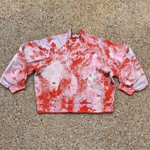 NWOT Anthropologie The Beatriz Orange Pink Lurex Edition Plus Size Sweater 3X